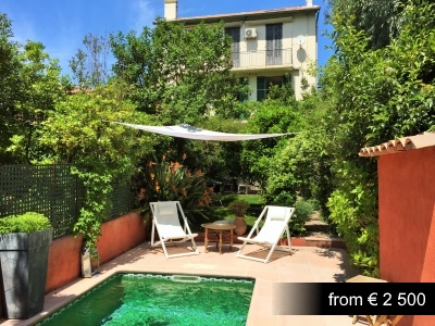 Charmigt sommarhus i lugna delar av Cannes.